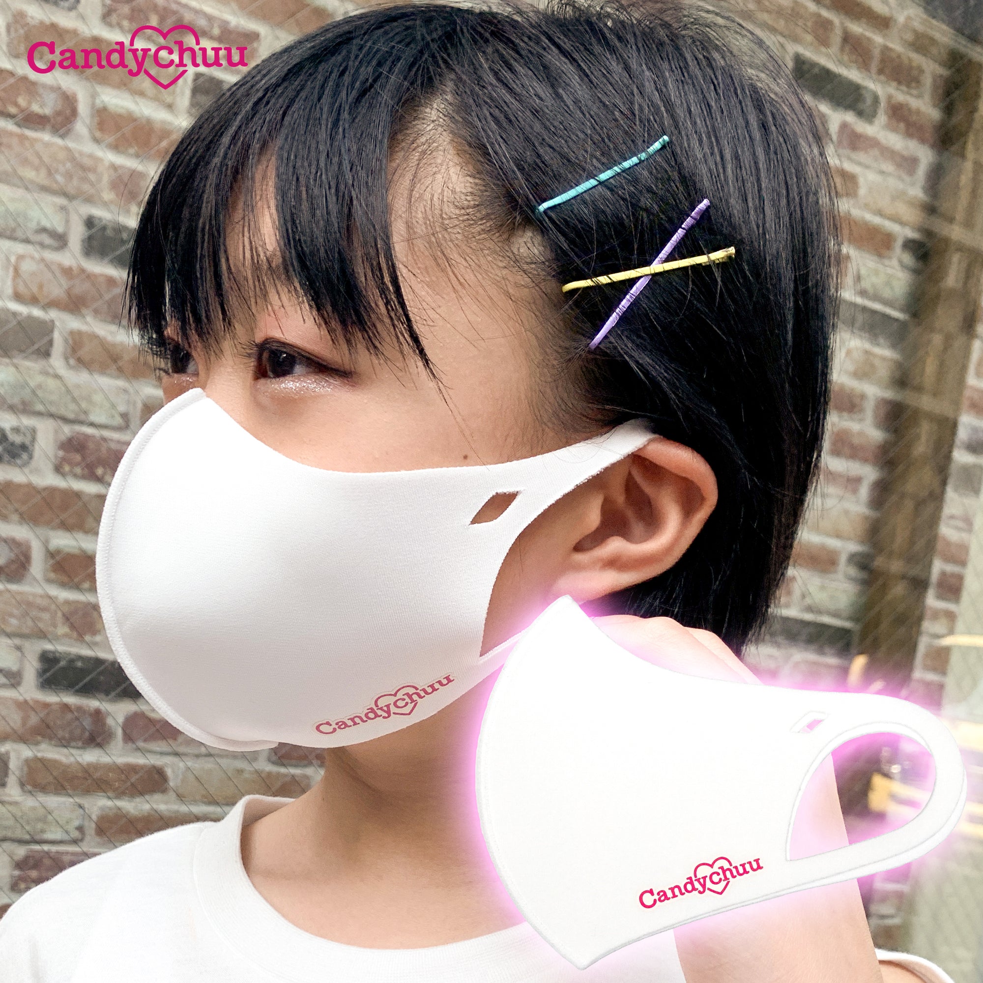 (40%オフ! セール商品)Candychuu ホワイト ロゴ マスク (20055201)