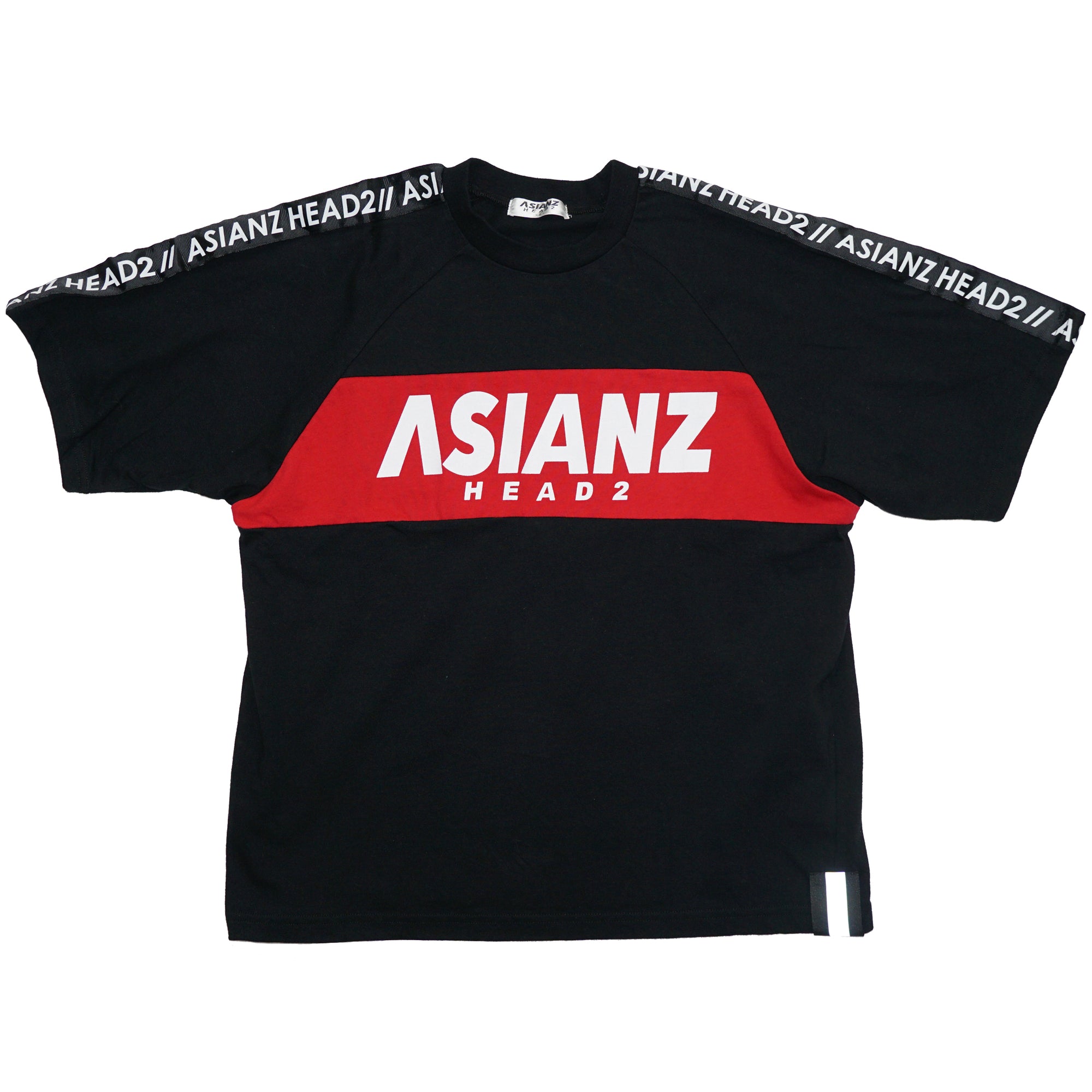 (40%オフ! セール商品)  ASIANZ HEAD2 フロント切替袖ロゴラインTシャツ キッズウェアー