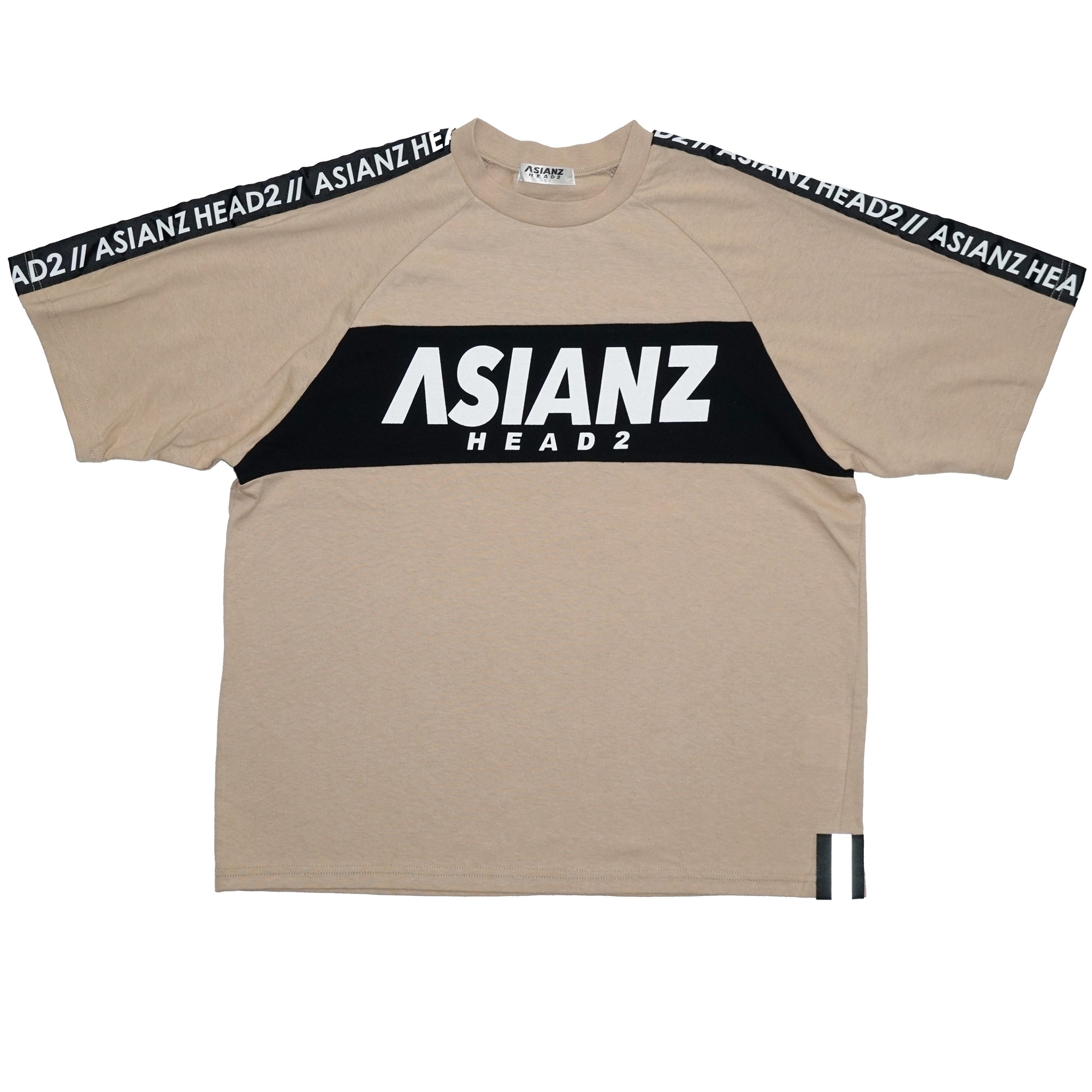 (40%オフ! セール商品)  ASIANZ HEAD2 フロント切替袖ロゴラインTシャツ キッズウェアー
