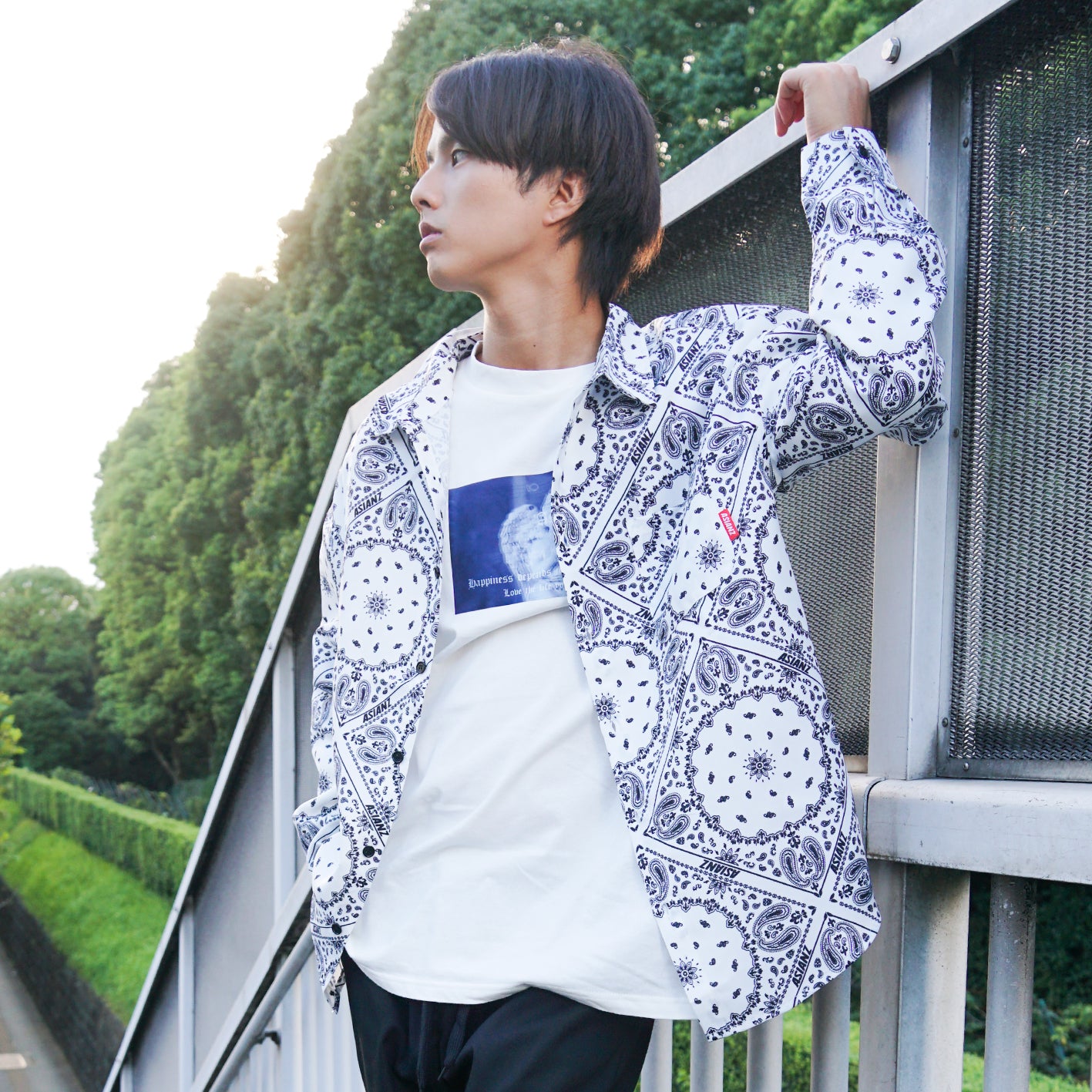 (セール商品)ASIANZ バンダナ柄シャツ