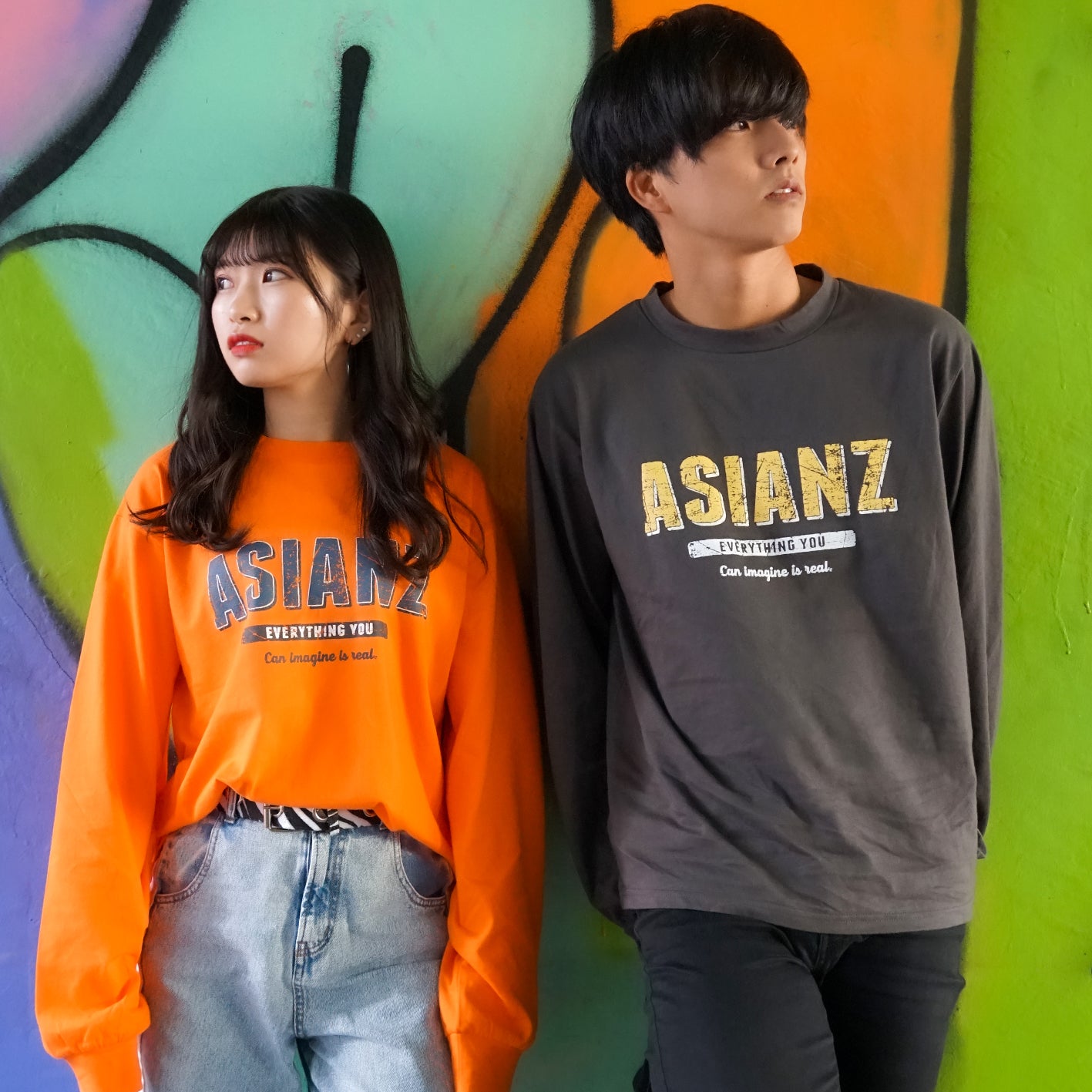 (セール商品)ASIANZ ロゴ ロングスリーブ Tシャツ